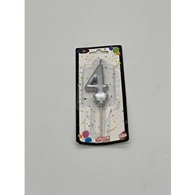 Gizemli Home 4 Rakam Gümüş Pasta Mumu