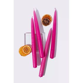 Gizemli Home 4'lü Set Fuşya Şamdan Mumu