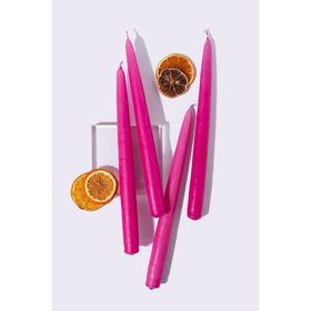 Gizemli Home 4'lü Set Fuşya Şamdan Mumu