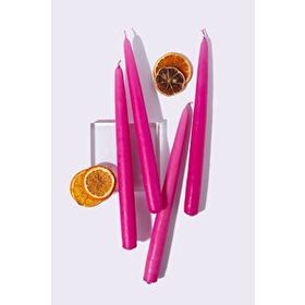 Gizemli Home 4'lü Set Fuşya Şamdan Mumu