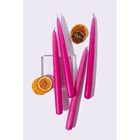 Gizemli Home 4'lü Set Fuşya Şamdan Mumu