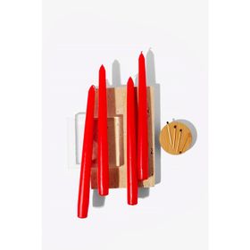 Gizemli Home 4'lü Set Kırmızı Şamdan Mumu