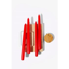 Gizemli Home 4'lü Set Kırmızı Şamdan Mumu