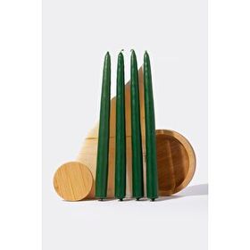 Gizemli Home 4'lü Set Yeşil Şamdan Mumu