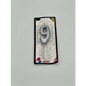 Gizemli Home 9 Rakam Gümüş Pasta Mumu
