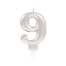 Gizemli Home 9 Rakam Gümüş Pasta Mumu