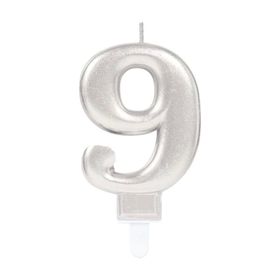 Gizemli Home 9 Rakam Gümüş Pasta Mumu