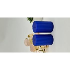 Gizemli Home Dekoratif 2'li Set 6 X 10 cm Oluklu Silindir Mum