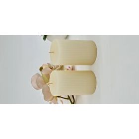 Gizemli Home Dekoratif 2'li Set 6 X 10 cm Oluklu Silindir Mum