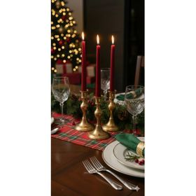 Gizemli Home GZMH-98620 3'lü Kırmızı Metalik Şamdan Mumu