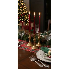 Gizemli Home GZMH-98620 3'lü Kırmızı Metalik Şamdan Mumu
