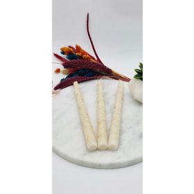Gizemli Home Krem Altın Yaldız 3'lü Şamdan Mum