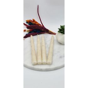 Gizemli Home Krem Altın Yaldız 4'lü Şamdan Mum