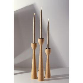 Gizemli Home Natural Wooden Salute 3'lü Set Şamdan