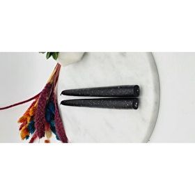 Gizemli Home Siyah Altın Yaldız 2'li Şamdan Mum