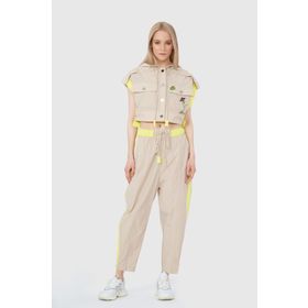 Gizia Sport M2YM1F0241YDV Kontrast Neon Bant Detaylı Jogger Bej Kadın Pantolon