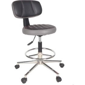 Gizmo B1000 Ofis Büro Döner Tekerlekli Çalışma Kasiyer Hekim Gri Tabure