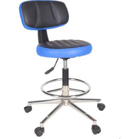 Gizmo B1000 Ofis Büro Döner Tekerlekli Çalışma Kasiyer Hekim Mavi Tabure