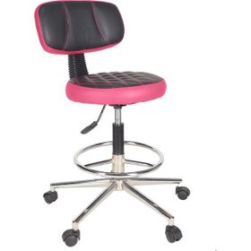 Gizmo B1000 Ofis Büro Döner Tekerlekli Çalışma Kasiyer Hekim Pembe Tabure