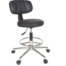 Gizmo B1000 Siyah Ofis Büro Döner Tekerlekli Çalışma Kasiyer Hekim Ayarlı Tabure Sandalyesi