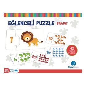 Gizzy Game Eğlenceli Sayılar 40 Parça Puzzle