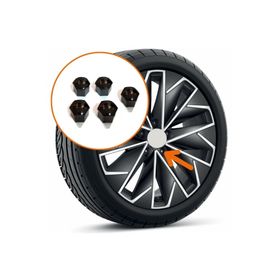 Gkl Şifresiz 5 Adet Siyah Skoda Karoq 2022-2025 Bijon Kapağı