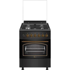 GL General GLF 6040RK 60 cm Rustik Siyah Ocaklı Fırın