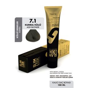 Glam Look Hair Color Ash Blonde Kumral Küllü 7.1 100 ml Kalıcı Saç Boyası