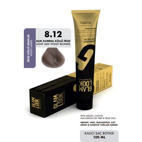 Glam Look Hair Color Light Ash Vıolet Blonde Açık Kumral Irize 8.12 100 ml Kalıcı Saç Boyası