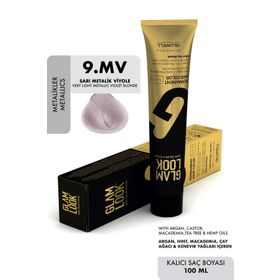 Glam Look Hair Color Metallic Violet Blonde Sarı Metalik Viyole 9.MV 100 ml Kalıcı Saç Boyası