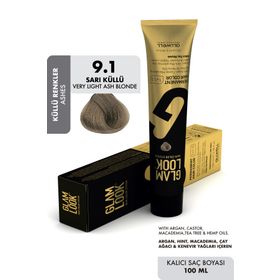 Glam Look Hair Color Very Lıght Ash Blonde Sarı Küllü 9.1 100 ml Kalıcı Saç Boyası