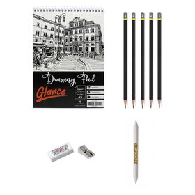 Glance A5 120 gr Eskiz Defterli 5 Dereceli Kalem Çizim Seti