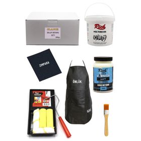 Glance Rich Multi Decor Chalked Antik Beyaz 1000 gr Dolap Fayans Mutfak Tezgahı Boyama Seti + Taş Vernik