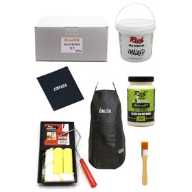 Glance Rich Multi Decor Chalked Antik Beyaz 1000 gr Dolap Fayans Mutfak Tezgahı Boyama Seti + Taş Vernik
