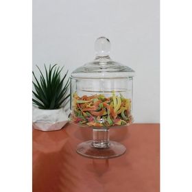 Glass Home 23 cm Ayaklı Kapaklı Şekerlik