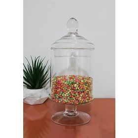 Glass Home 28 cm Ayaklı Kapaklı Şekerlik
