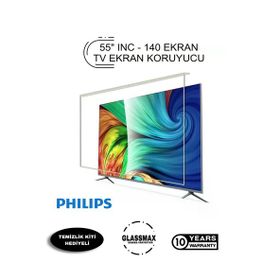 Glassmax Philips 55PFL8605 Uyumlu 55 inç 140 Ekran TV Ekran Koruyucu