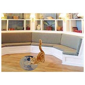 Glipet 36x36 cm Yuvarlak Blue Cat Desenli Çift Taraflı Kedi Tırmalama Paspası