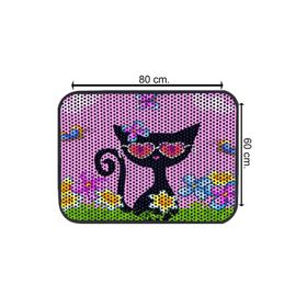 Glipet İlkbahar ve Kedi 80x60 cm Kedi Tuvalet Önü Elekli Paspas