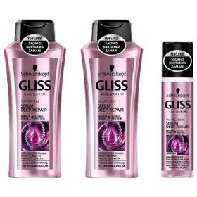 Gliss 2x360 ml Serum Deep Repair Şampuan + 200 ml Sıvı Saç Kremi