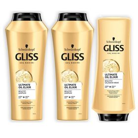 Gliss 2x360 ml Ultimate Oil Elixir Şampuan + 360 ml Saç Kremi