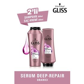 Gliss 360 ml Serum Deep Repair Şampuan + 360 ml Saç Kremi
