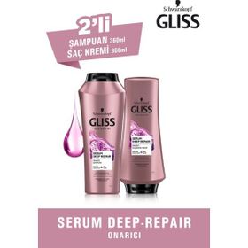 Gliss 360 ml Serum Deep Repair Şampuan + 360 ml Saç Kremi