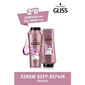 Gliss 360 ml Serum Deep Repair Şampuan + 360 ml Saç Kremi