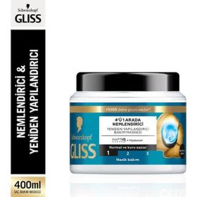 Gliss 400 ml 4'ü 1 Arada Nemlendirici ve Yeniden Yapılandırıcı Saç Bakım Maskesi