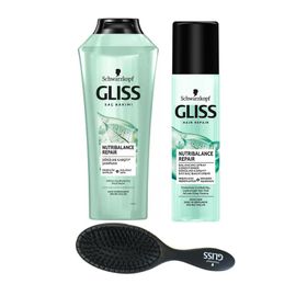 Gliss 500 ml Nutribalance Dökülme Karşıtı Şampuan + 200 ml Sıvı Saç Kremi + Tarak