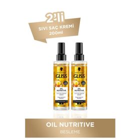 Gliss 7sec Ekspres Onarıcı Bakım Oil Nutritive 2x200 ml Sıvı Saç Bakım Kremi