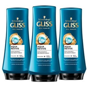 Gliss Aqua Revive Hyaluron ve Deniz Yosunu Özlü Nemlendirici 3x360 ml Saç Kremi