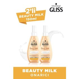 Gliss Beauty Milk Onarıcı 2x150 ml Saç Bakım Sütü