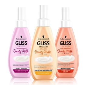 Gliss Beauty Milk Onarıcı Süt Proteini 3x150 ml Saç Bakım Kremi
